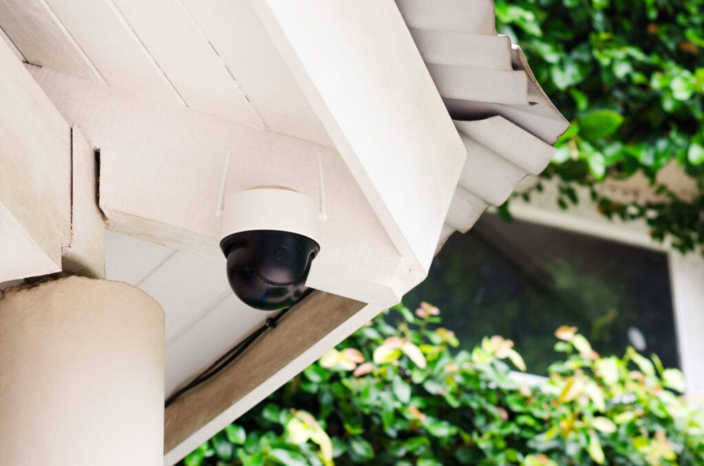 Outdoor Security Camera on Building Exterior